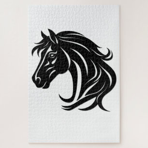 Magnificent Black Horse Head Jigsaw Puzzle
