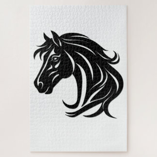 Magnificent Black Horse Head Jigsaw Puzzle