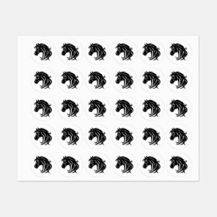 Magnificent Black Horse Head   Labels