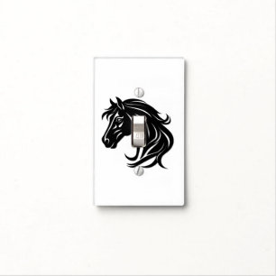 Magnificent Black Horse Head Light Switch Cover