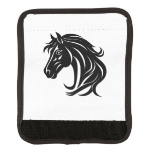 Magnificent Black Horse Head Luggage Handle Wrap