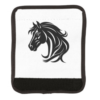 Magnificent Black Horse Head   Luggage Handle Wrap