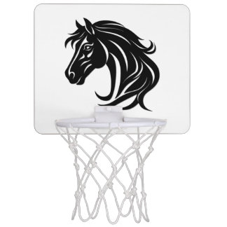 Magnificent Black Horse Head Mini Basketball Hoop