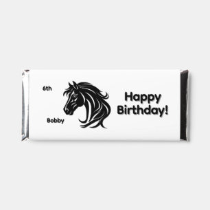 Magnificent Black Horse Head Name Age Birthday Hershey Bar Favors