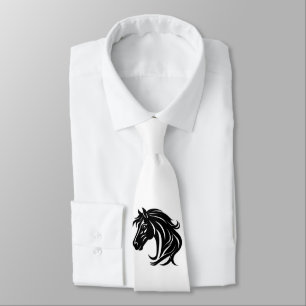 Magnificent Black Horse Head Neck Tie