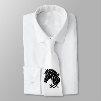 Magnificent Black Horse Head Neck Tie