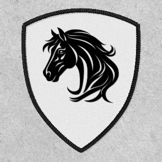Magnificent Black Horse Head   Patch