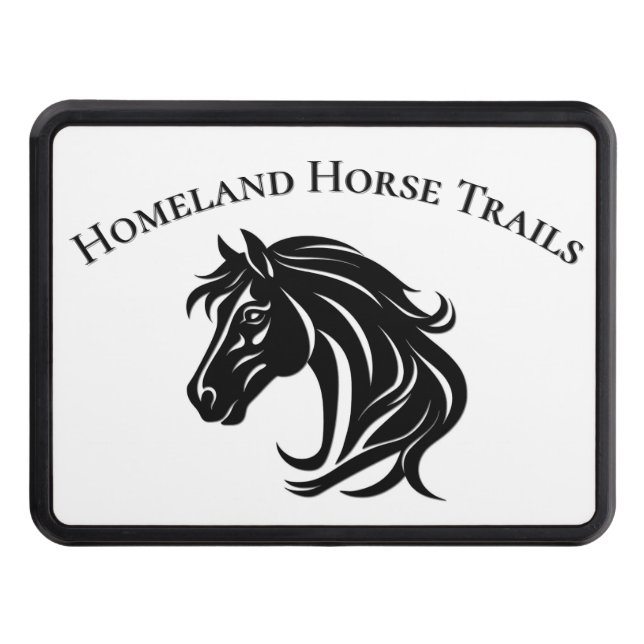 Magnificent Black Horse Head Personalized  Hitch Cover (Front)