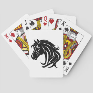 Magnificent Black Horse Head   Poker Cards