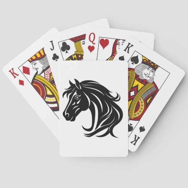 Magnificent Black Horse Head   Poker Cards (Back)