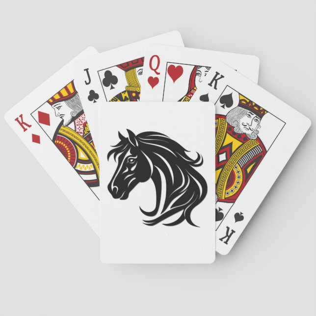 Magnificent Black Horse Head   Poker Cards (Back)