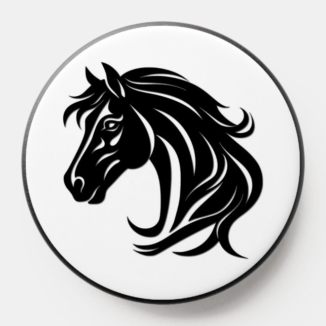 Magnificent Black Horse Head   PopSocket (Popsocket)