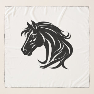 Magnificent Black Horse Head Scarf