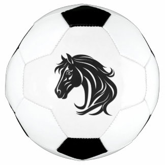 Magnificent Black Horse Head Soccer Ball