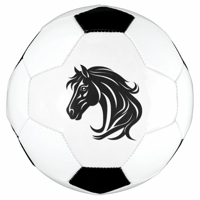 Magnificent Black Horse Head   Soccer Ball (Front)