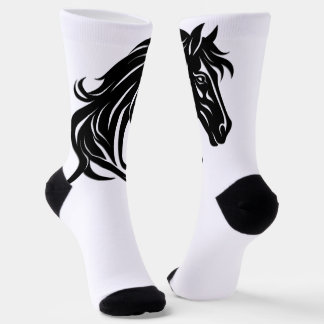 Magnificent Black Horse Head   Socks