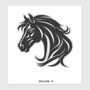 Magnificent Black Horse Head Sticker
