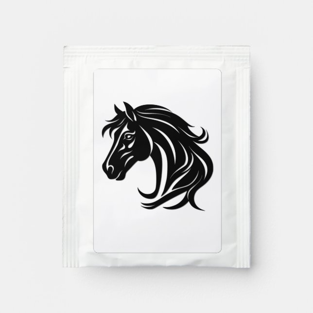 Magnificent Black Horse Head   Tea Bag Drink Mix (Front)