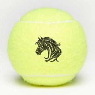 Magnificent Black Horse Head Tennis Balls