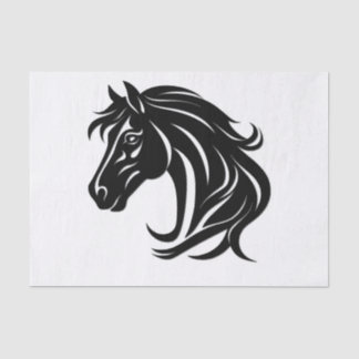 Magnificent Black Horse Head   Tissue Paper