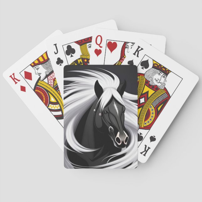 Magnificent Black Horse Poker Cards (Back)