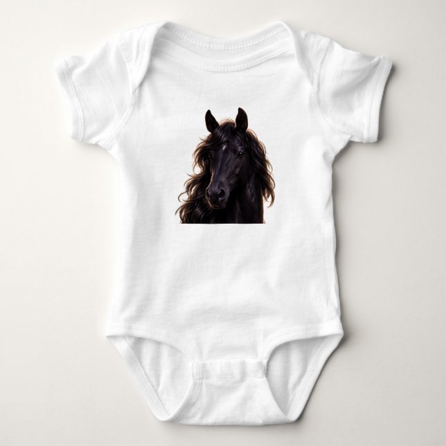 Magnificent Black Stallion  Baby Bodysuit (Front)