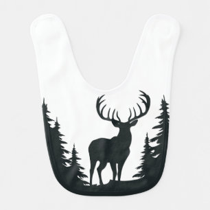 Magnificent Buck Among Pine Trees Baby Bib