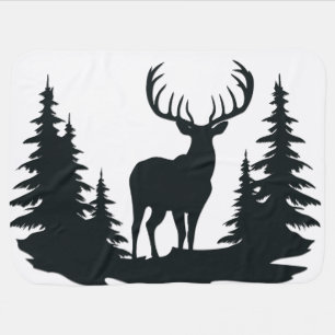 Magnificent Buck Among Pine Trees Baby Blanket