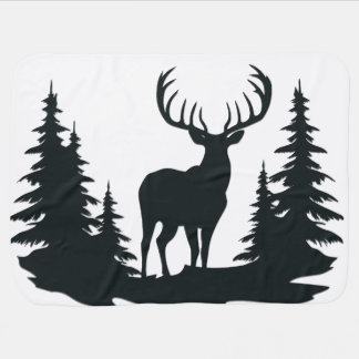 Magnificent Buck Among Pine Trees Baby Blanket