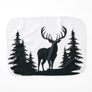 Magnificent Buck Among Pine Trees Baby Burp Cloth