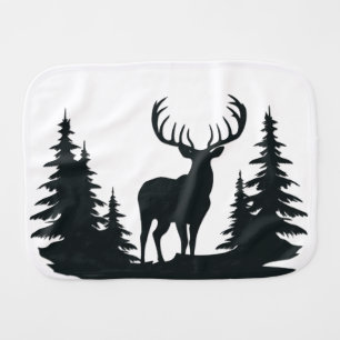 Magnificent Buck Among Pine Trees Baby Burp Cloth