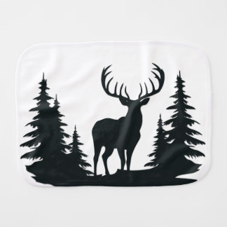 Magnificent Buck Among Pine Trees Baby Burp Cloth