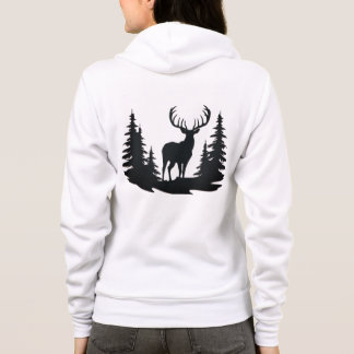 Magnificent Buck Among Pine Trees Hoodie