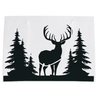 Magnificent Buck Among Pine Trees Large Gift Bag