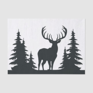 Magnificent Buck Among Pine Trees Tissue Paper