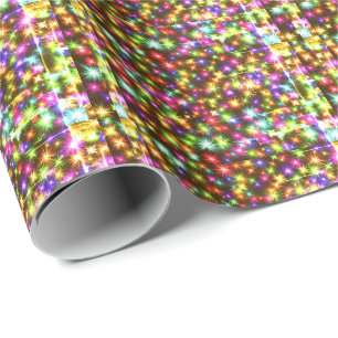 Magnificent Christmas Colorful Sparkly SParks Wrap Wrapping Paper