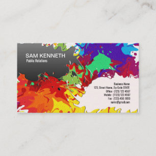 Magnificent Color Splash Modern Art Business Card