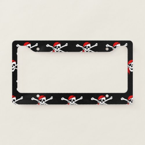 Magnificent Cool Gorgeous Black Pirate License Plate Frame
