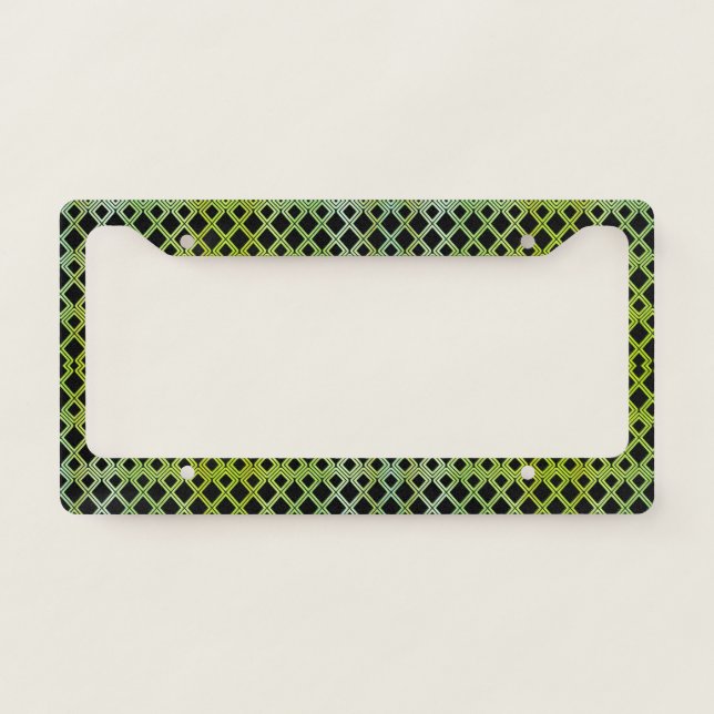 Magnificent Cool Gorgeous Green Black License Plate Frame (Front)