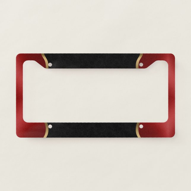 Magnificent Cool Gorgeous Red Black License Plate Frame (Front)