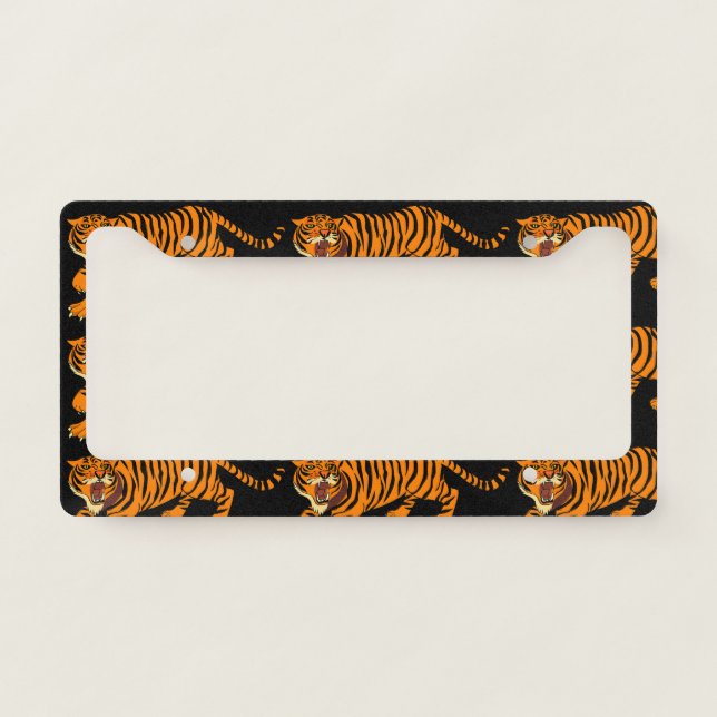 Magnificent Cool Gorgeous Scary Tiger License Plate Frame (Front)