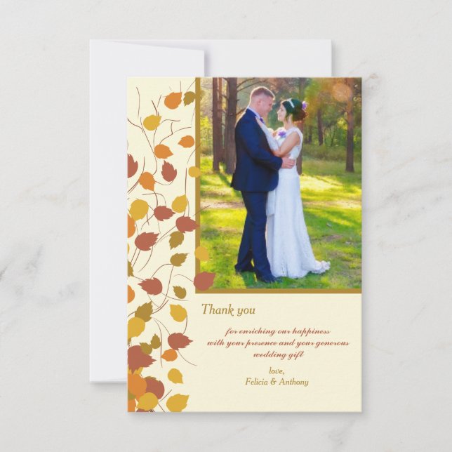 Magnificent Fall Photo Thank You Card (Front)