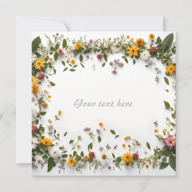 Magnificent floral frame invitation (Front)