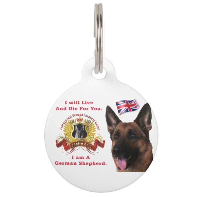 Magnificent German Shepherd Dog Pet ID Tag (Front)