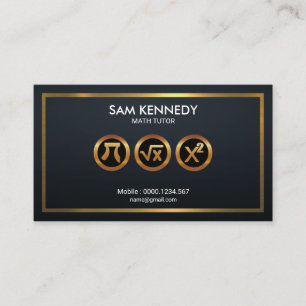 Magnificent Gold Math Icon Symbols Math Tutor Business Card