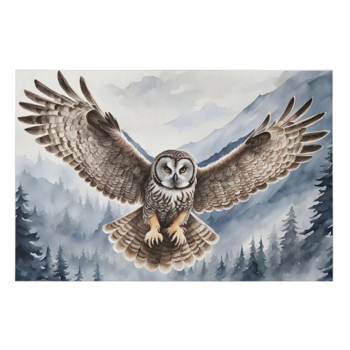 Magnificent Gray Owl Coming in for a Landing  Faux Canvas Print