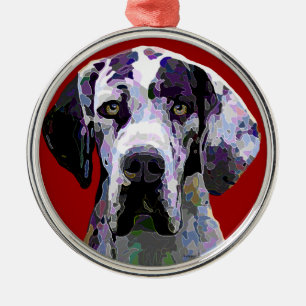 Magnificent Great Dane European Harlequin Ornament