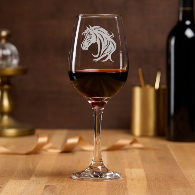 Magnificent Horse Head   Wine Glass (Party)