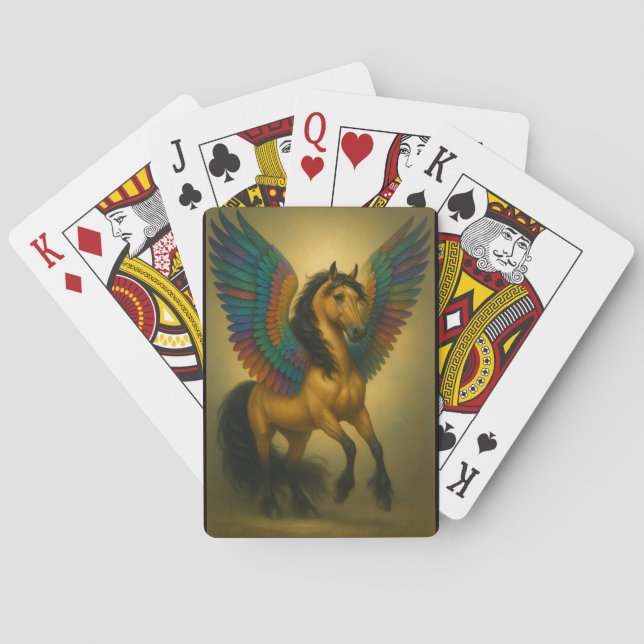 Magnificent Horse With Spectacular Wings Poker Cards (Back)