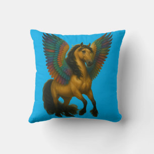 Magnificent Horse With Spectacular Wings Throw Pillow